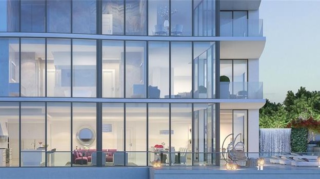 Furnished waterfront villa with glass facade in Sunny Isles Beach, Miami, for sale